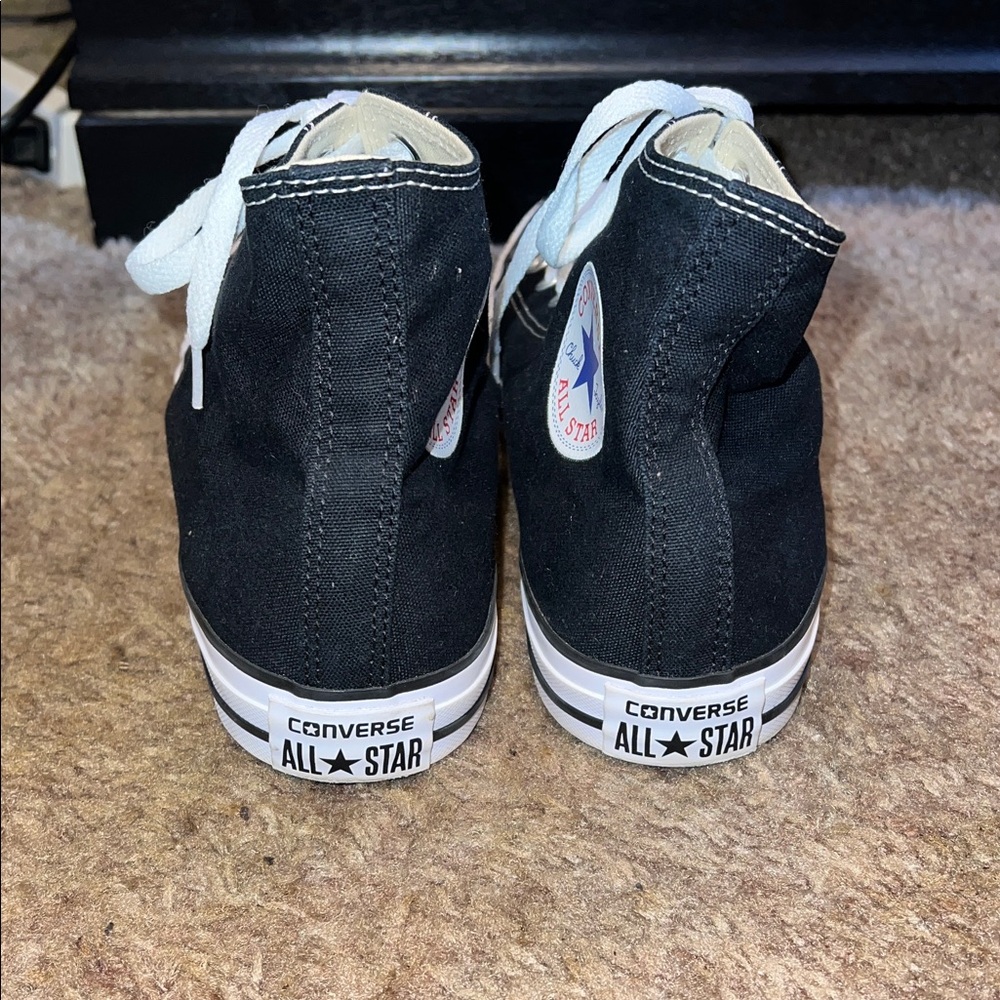 Converse Black and White High Top Sneakers - Picture 4 of 8
